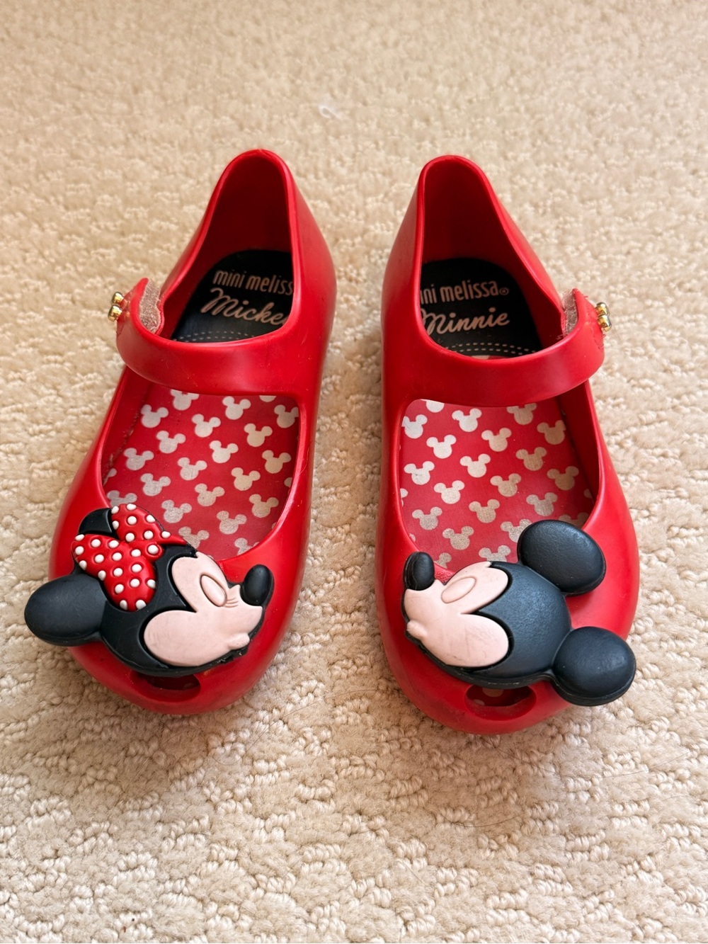 Mini Melissa Red Minnie & Mickey Mary Jane Girls Shoes